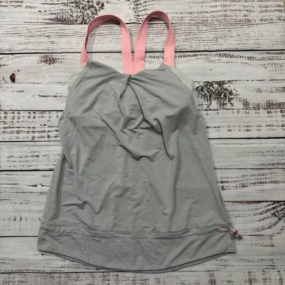 LULULEMON GRAY AND PINK YOGA TOP SIZE 4